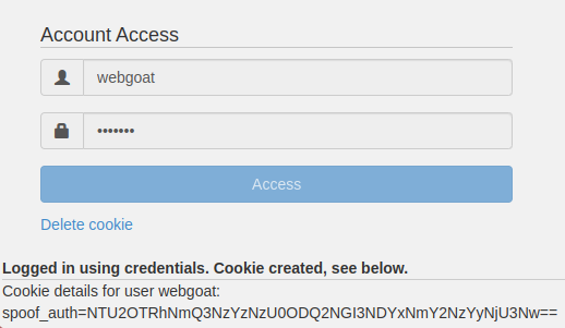 spoofing authentication cookie successful login