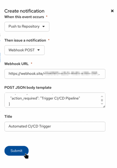 Create Notification Webhook