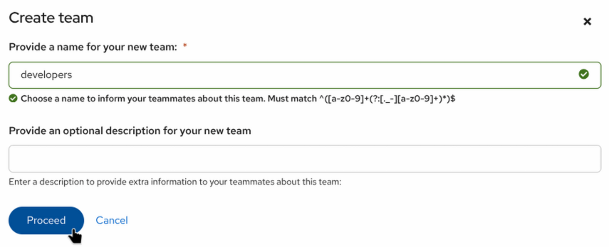 Create team
