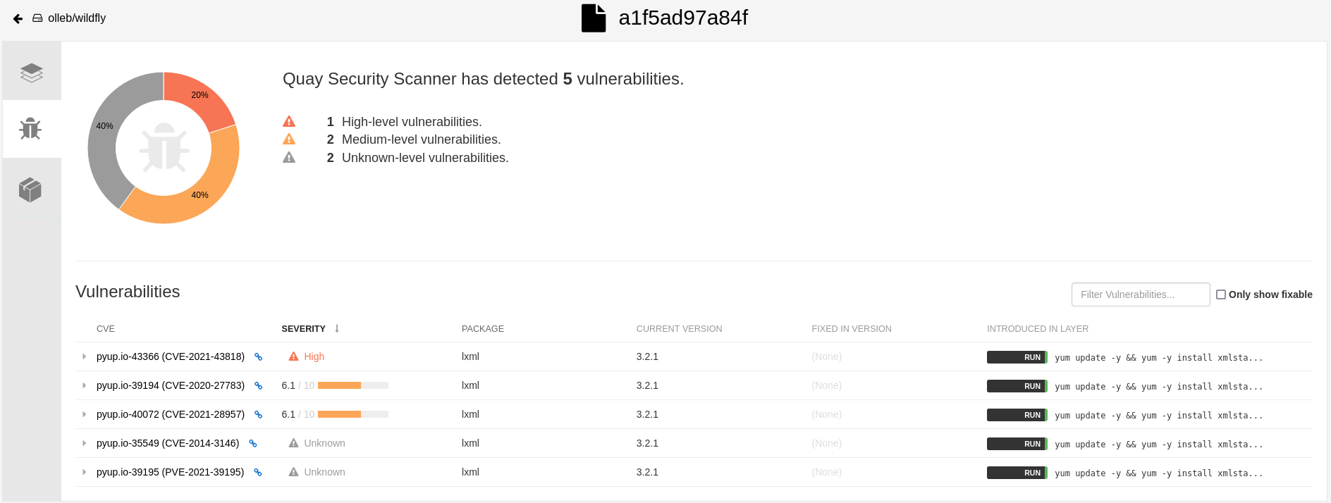security scanner dashboard