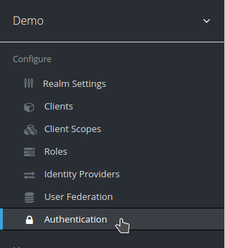 authentication menu