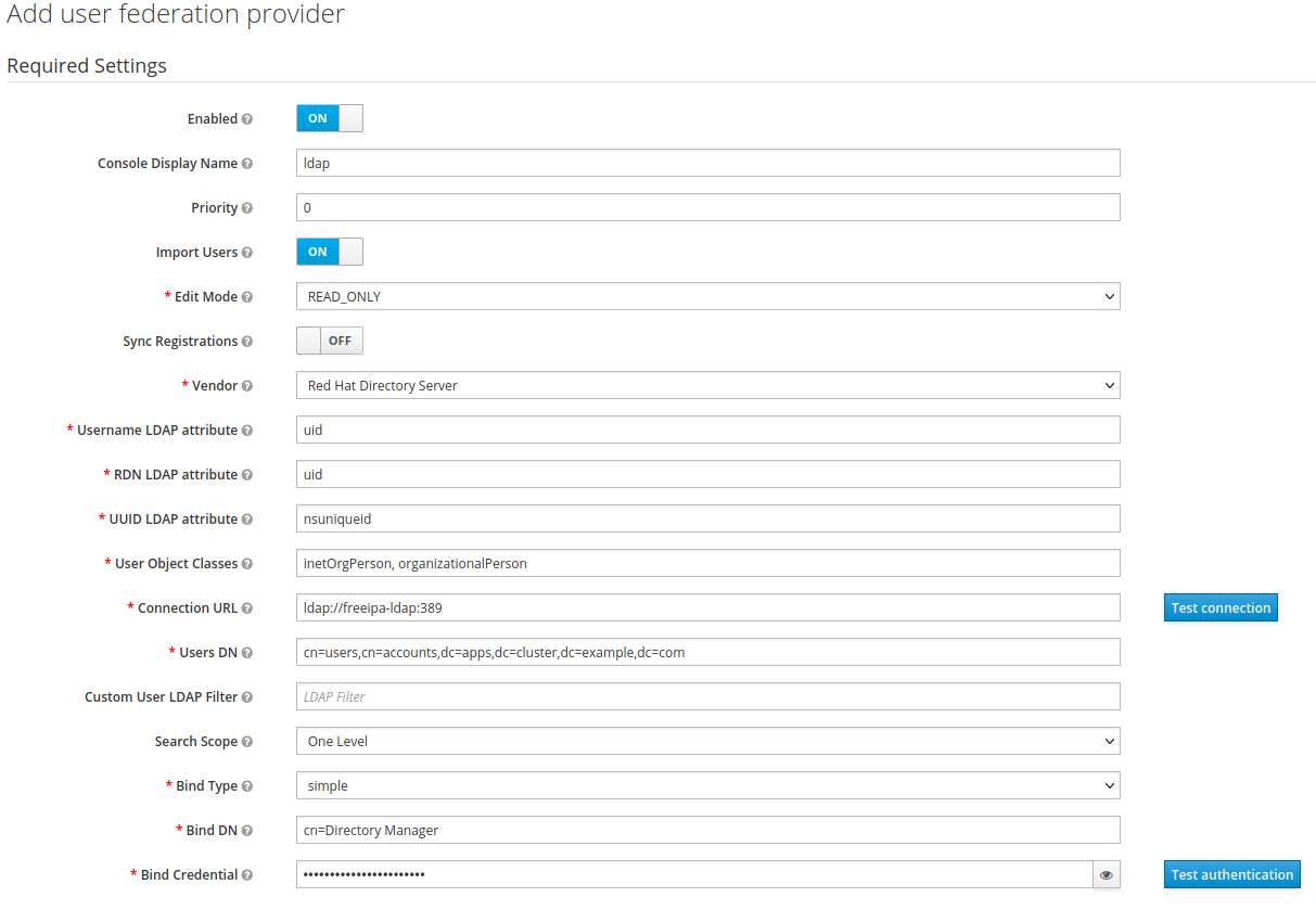 sso ldap config