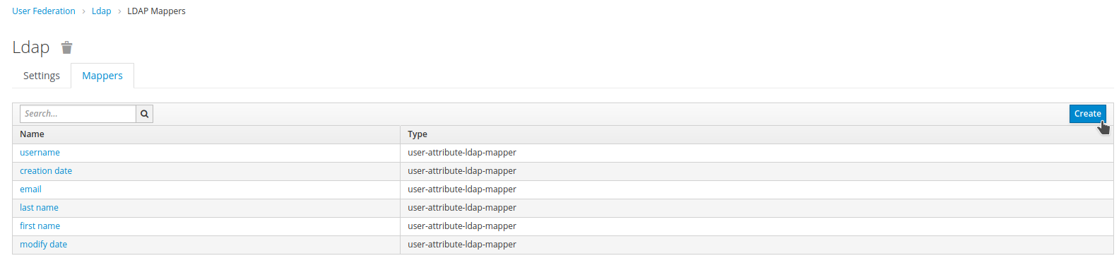 sso ldap create mapper